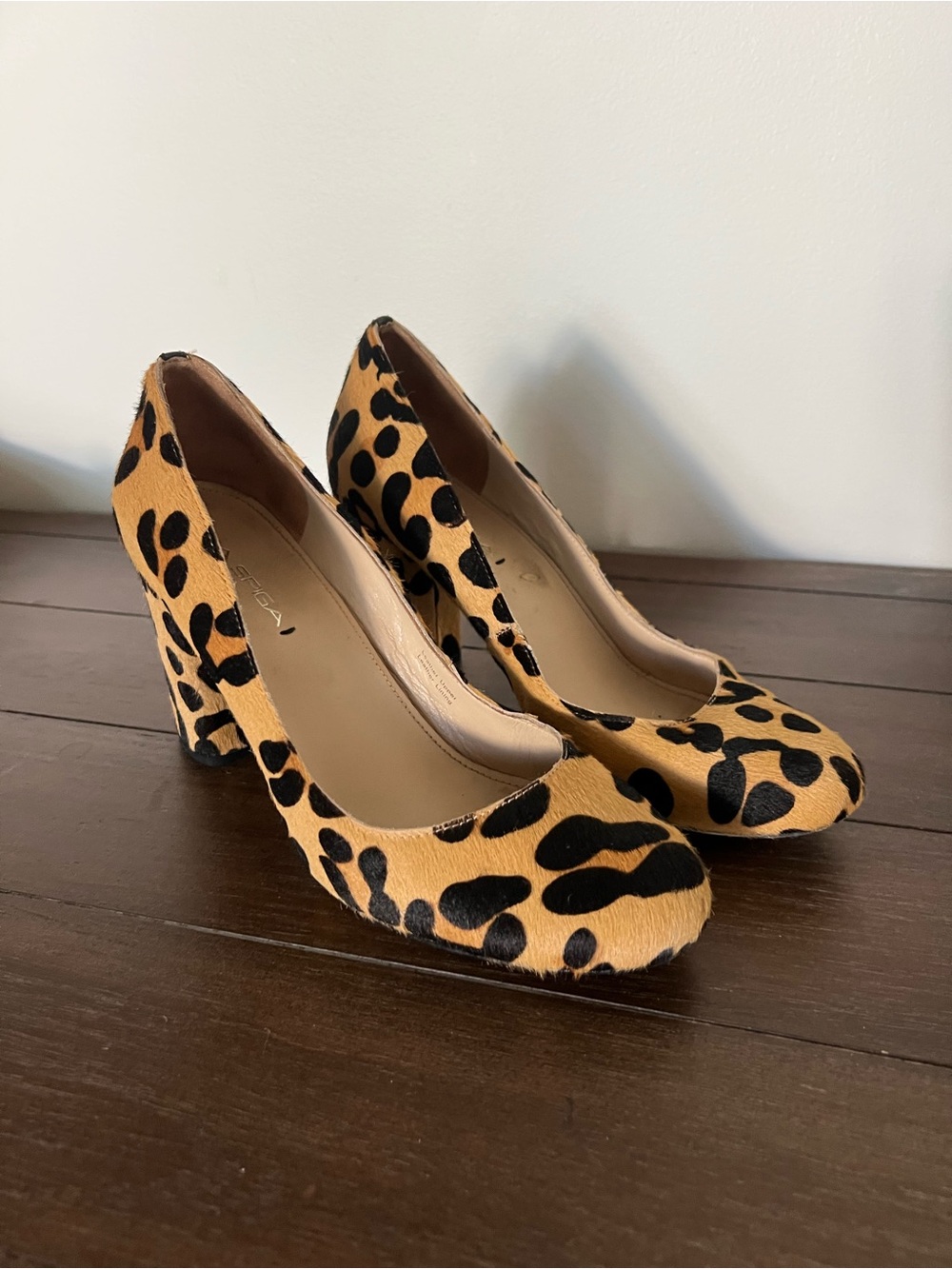 Via Spiga Leopard-Print Block Heel Pumps in Tan and Black